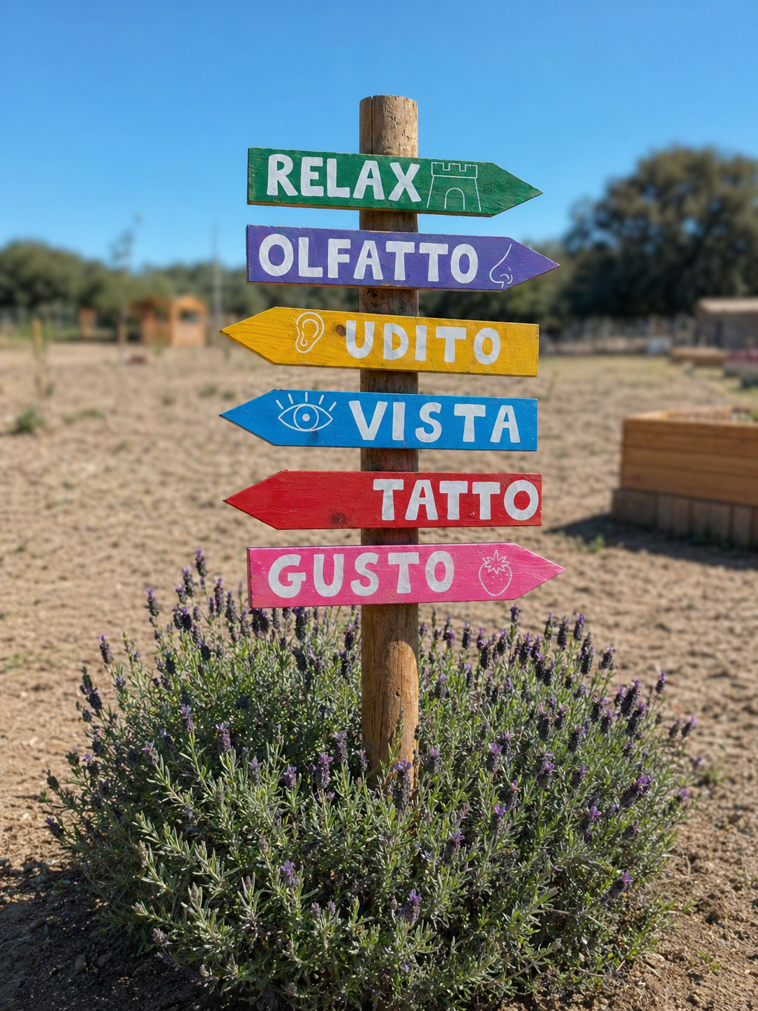 Sentiero nel parco con indicazioni